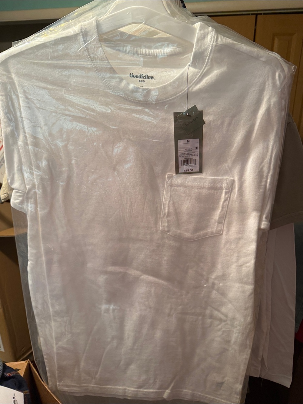 5/$10 Goodfellow & Co White Short Sleeve Pocket Tee